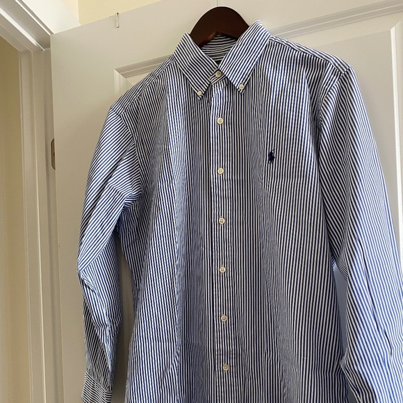 Ralph Lauren Navy & White Long Sleeve Button-Down Shirt Size 15 1/2/32/33 - Picture 1 of 8